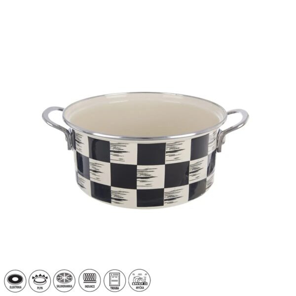 Orion Zománc lábas Chessboard Lem