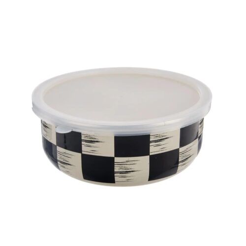 Orion Zománc tál UH fedéllel Chessboard Lem