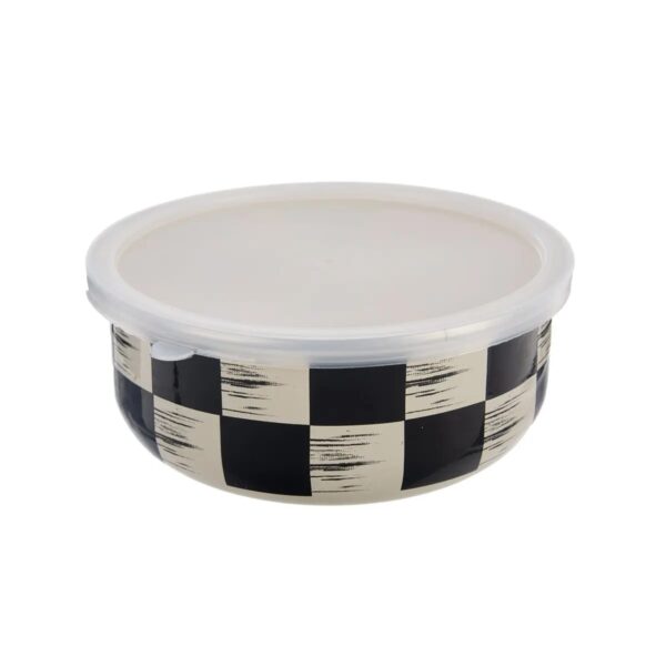 Orion Zománc tál UH fedéllel Chessboard Lem