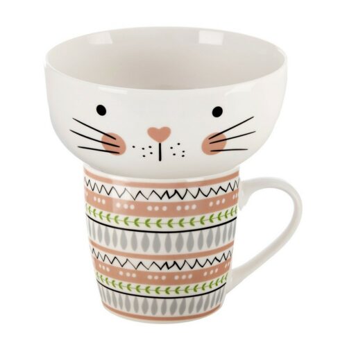Orion porcelán bögre tállal Cat