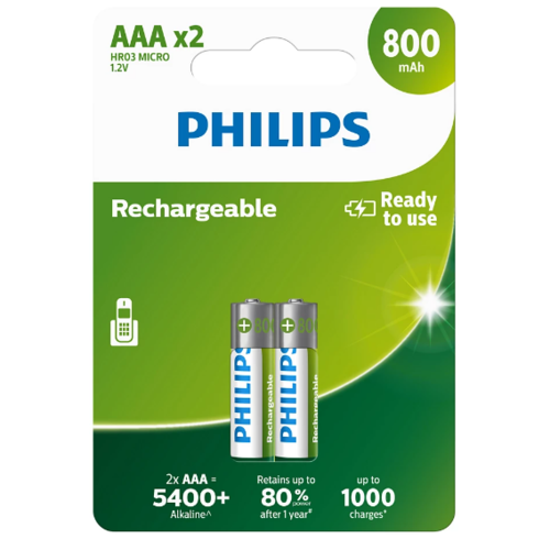 Philips újratölthető elemek AAA 1