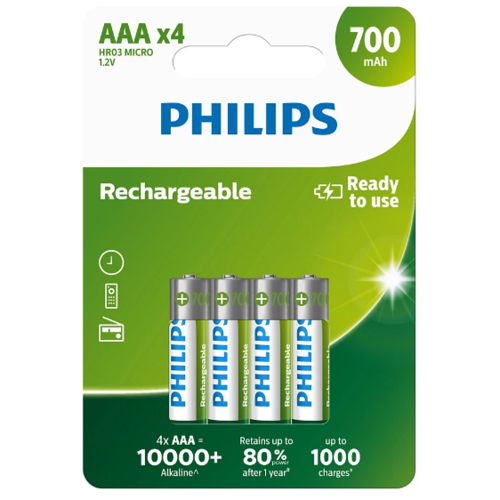 Philips újratölthető elemek AAA 1