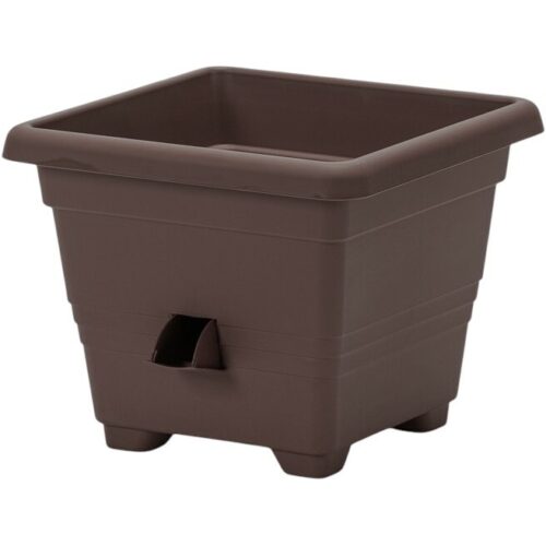 Plastia Bergamot önöntöző virágtartó 25 x 25 cm barna