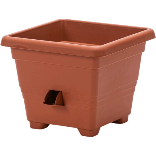 Plastia Bergamot önöntöző virágtartó 25 x 25 cm világosbarna