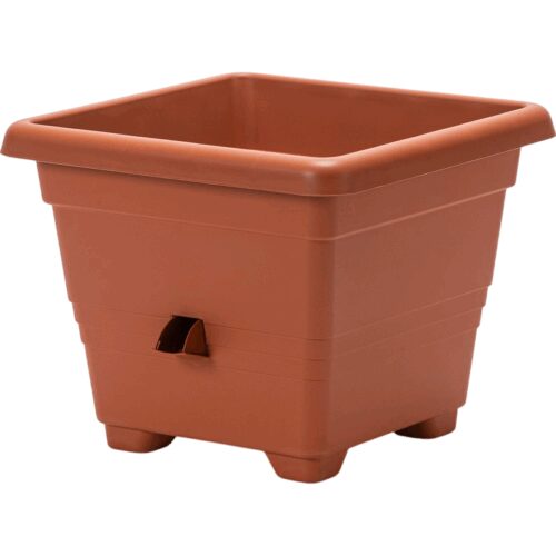 Plastia Bergamot önöntöző virágtartó 35 x 35 cm világosbarna