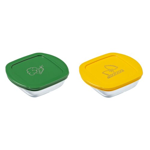 Pyrex szögletes üvegedény készlet 2 db