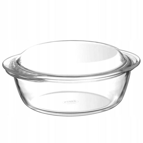 Pyrex üveg sütőedény fedővel kerek 3 l