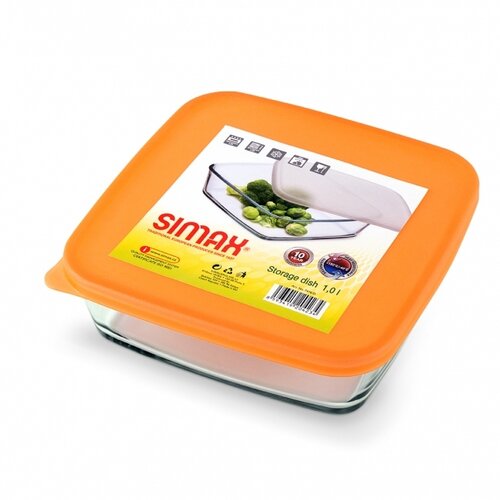 Simax 7476/L üvegtál műanyag fedéllel