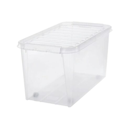 SmartStore tárolódoboz fehér klipszekkel éskerekekkel Classic