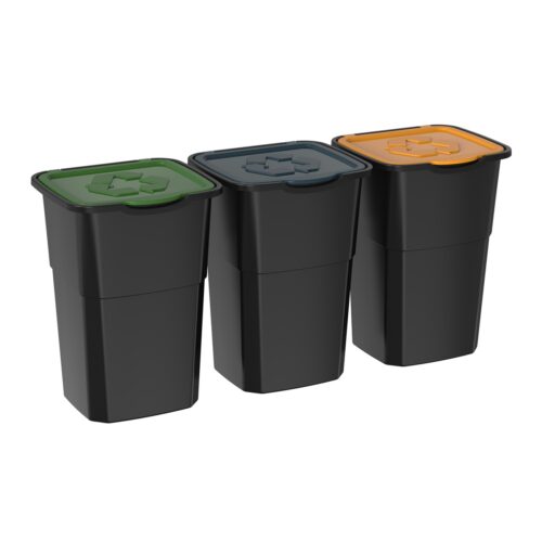 Szemétkosár szelektív hulladékgyűjtésre Eco 3 Master 50 l BLACK