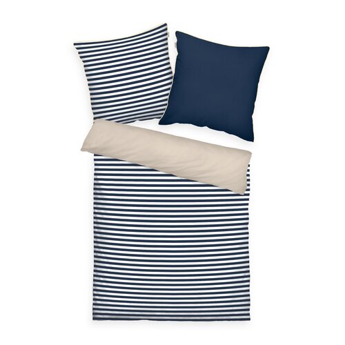 Tom Tailor Dark Navy - Sunny Sand perkál ágyneműhuzat