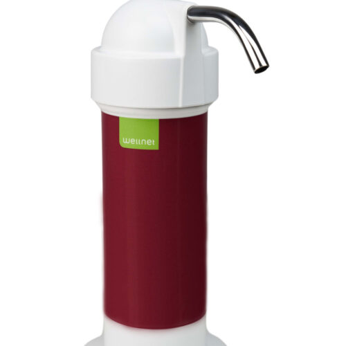 W25 CT Magnetic Basic-Bordó csapra szerelhető aktív szénszűrős mágneses víztisztító , 7 500 liter kapacitású, 1-4 fős háztartásoknak, szépséghibás