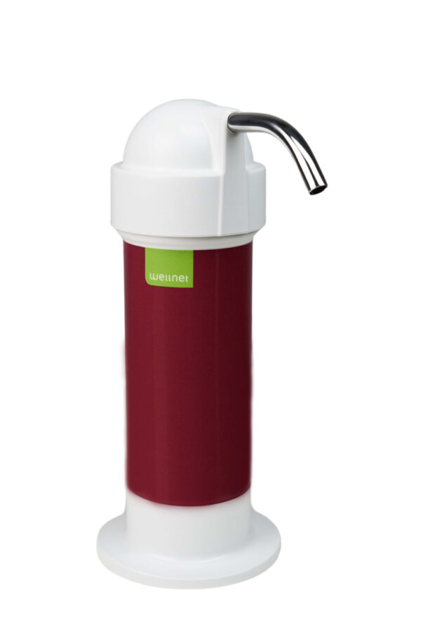 W25 CT Magnetic Basic-Bordó csapra szerelhető aktív szénszűrős mágneses víztisztító , 7 500 liter kapacitású, 1-4 fős háztartásoknak, szépséghibás