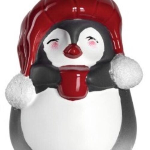 LEONARDO CALDO pingvin figura 15cm sapkával