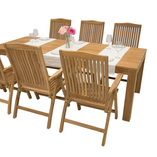 Teak kerti szerelvény 240 MONTE LAGUNA 8x kerti állítható szék LAGUNA