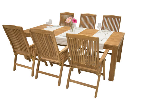 Teak kerti szerelvény 240 MONTE LAGUNA 8x kerti állítható szék LAGUNA Teak kerti szerelvény 240 MONTE LAGUNA 8x kerti állítható szék LAGUNA