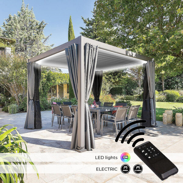 Kerti alumínium pavilon elektromos MEGAN 4x3 m (grafit) Kerti alumínium pavilon elektromos MEGAN 4x3 m (grafit)