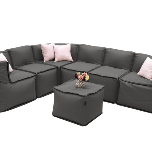 MODULTEX textil moduláris készlet 6 személyes (szürke-barna)