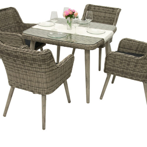 Kerti rattan készlet VICTORIA MINI 1+4 (szürke)