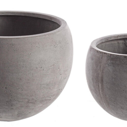 STONE szürke 2 darabos kerek virágcserép szett