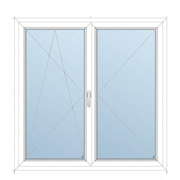 148x148 Műanyag kétszárnyas ablak / NY-BNY / 3 réteg üvegezés / KFS