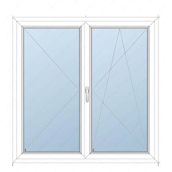 148x148 Műanyag kétszárnyas ablak /NY-BNY  / 2 réteg üvegezés / KFS