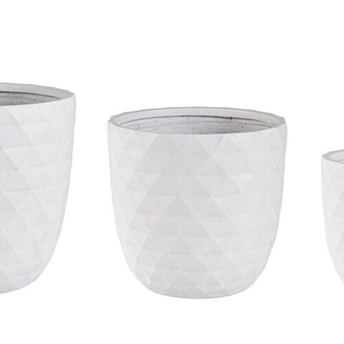 PYRAMID II fehér 3 darabos virágcserép szett