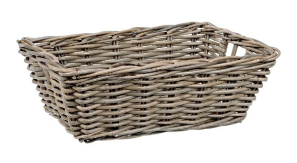 NARRA szögletes szürke kubu rattan kosár NARRA szögletes szürke kubu rattan kosár