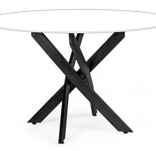 GEORGE fekete acél kerek étkezőasztal láb 56cm