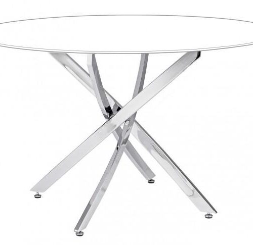GEORGE ezüst acél kerek étkezőasztal láb