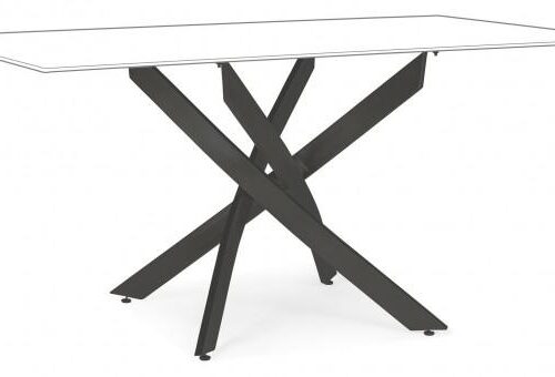 GEORGE fekete acél étkezőasztal láb 71cm