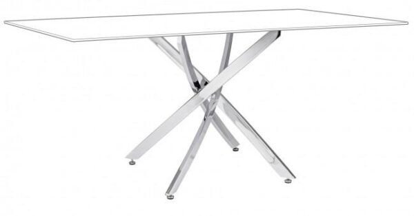 GEORGE ezüst acél étkezőasztal láb 71cm