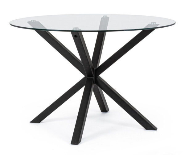 MAY fekete fém étkezőasztal 114cm