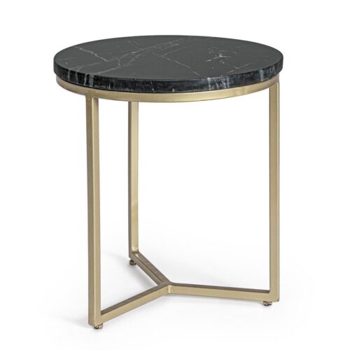 PRESCOTT fekete márvány dohányzóasztal 38cm