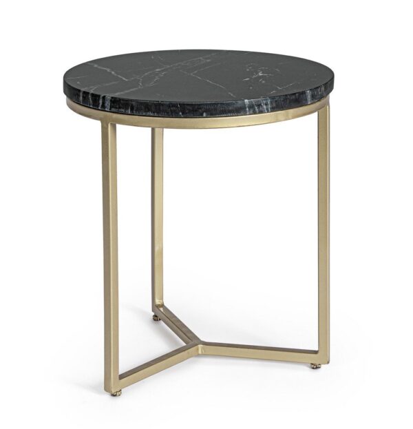 PRESCOTT fekete márvány dohányzóasztal 38cm