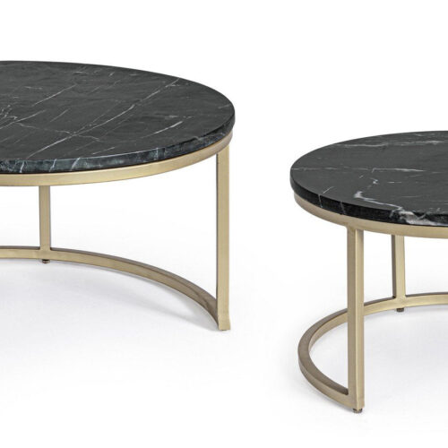 PRESCOTT III fekete márvány dohányzóasztal 75cm