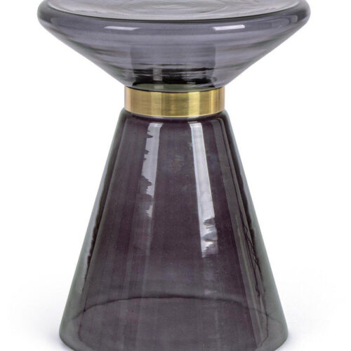 AZMIN szürke üveg dohányzóasztal 36cm