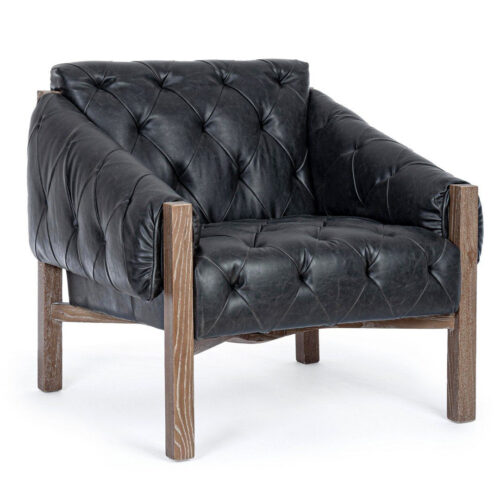 HARRISON fekete műbőr fotel