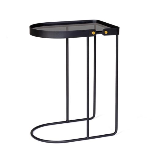 ZEINA II fekete acél dohányzóasztal 47cm ZEINA II fekete acél dohányzóasztal 47cm