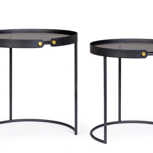 ZEINA fekete acél dohányzóasztal 48cm