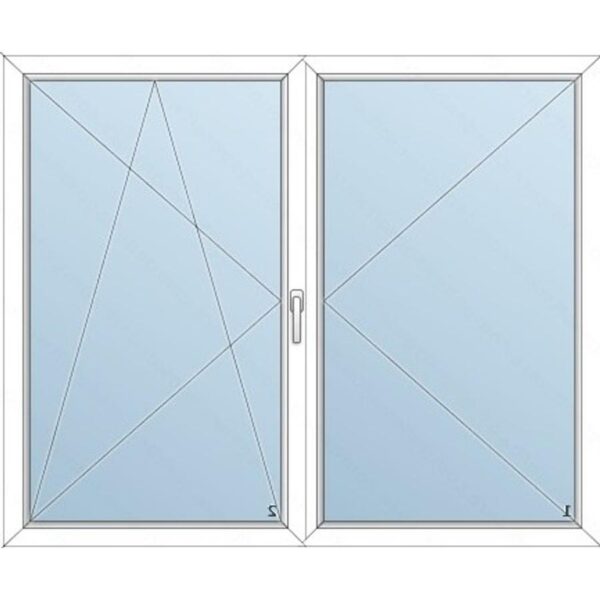 148x118 Műanyag kétszárnyas ablak / NY-BNY / 3 réteg üvegezés / KFS