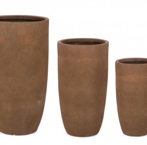 RIGO barna 3 részes virágcserép szett