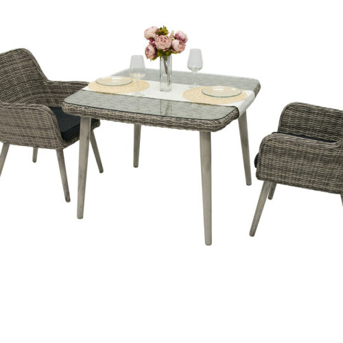 Kerti rattan készlet VICTORIA MINI 1+2 (szürke)