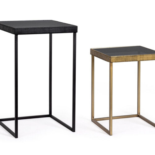 YAMIR arany és fekete szögletes lerakóasztal szett