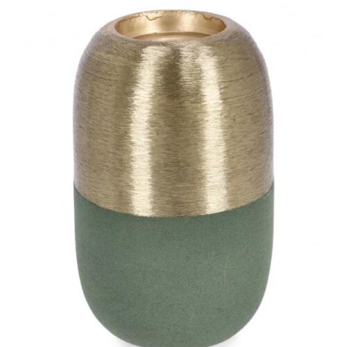 SAAD zöld-arany gyertyatartó 11cm