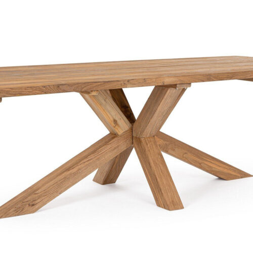 JERSEY 10 személyes barna teakfa étkezőasztal 240cm