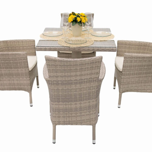 Kerti rattan meghatározott GINA II. 1 + 4 (szürke-bézs)