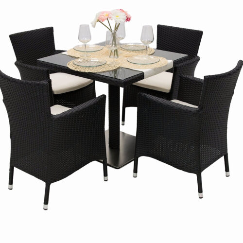 Kerti rattan meghatározott GINA II. 1 + 4 (fekete)