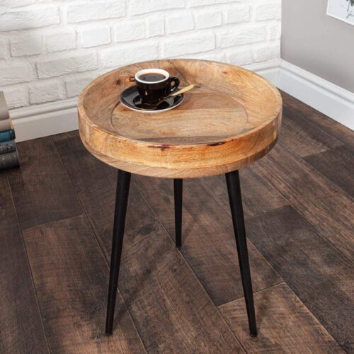 PURE NATURE barna mangófa lerakóasztal 35x35x50