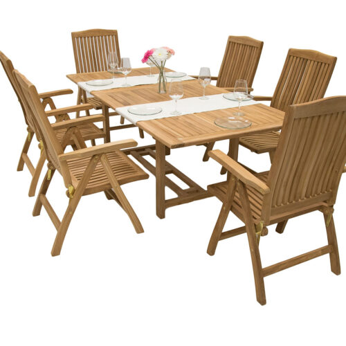 Teak kerti garnitúra LAGUNA II. 1 + 6